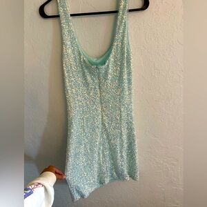 Pretty blue sequin mini dress NWT